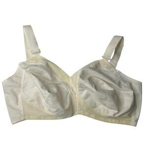 Vintage 60s Bullet Bra White Cotton Brassiere Size 32 34 Unknown Cup